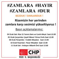 CHP Rize’de Zamlara karşı harekete geçti “Bezduk Yanduk Darlanduk”