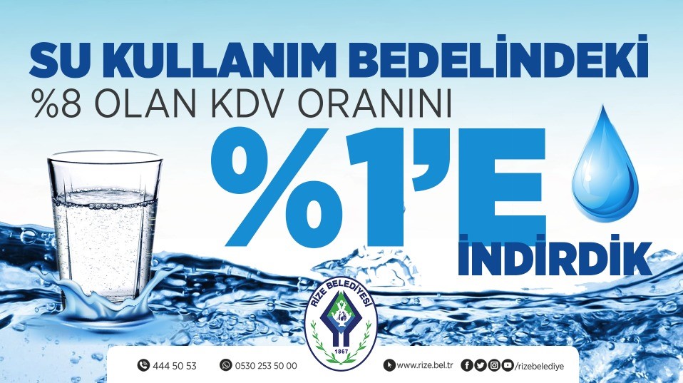 İZE’DE, İÇME SUYU KDV’Sİ YÜZDE BİR’E DÜŞÜRÜLDÜ.. Gençağa Karafazlı Cumhur