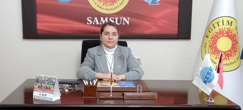 Samsun Eğitim Sen şube başkanı Arzu Topaloğlu YKS’de Barajı Kaldırmakla