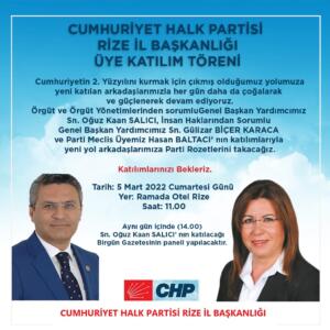 CHP il ve ilçe örgütleri Rize de yaptığı çalışmalar sonucu