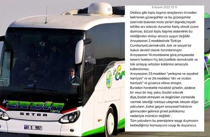 Öz Erciş Otobüs Firmasından Laiklik Vurgusu
