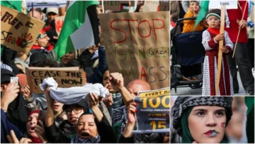 Brüksel’de binlerce kişi Filistin’e destek için sokağa indi