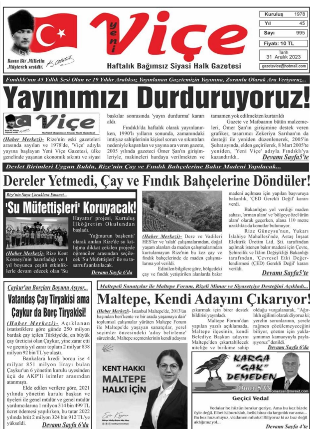Fındıklı da MECİ dayanışması Viçe gazetesinin kapatılmasını engelleyemedi