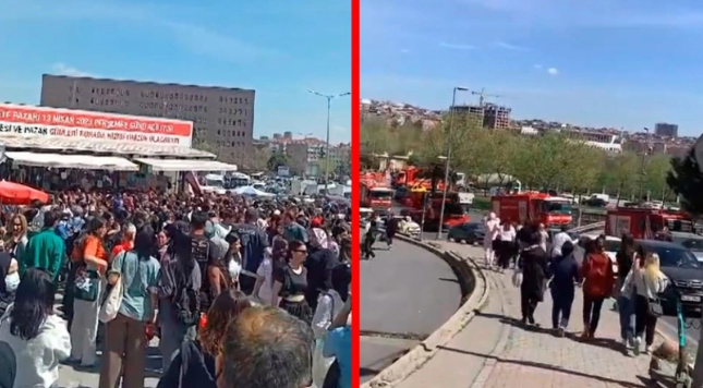 Sosyete Pazarında Bomba Paniği;Vatandaşlar birbirini ezdi!