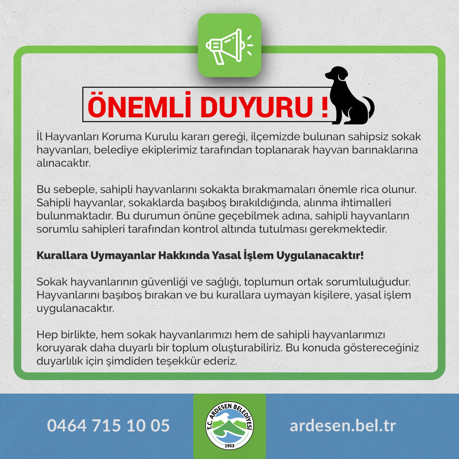 Ardeşen Belediyesi’nden Açıklama