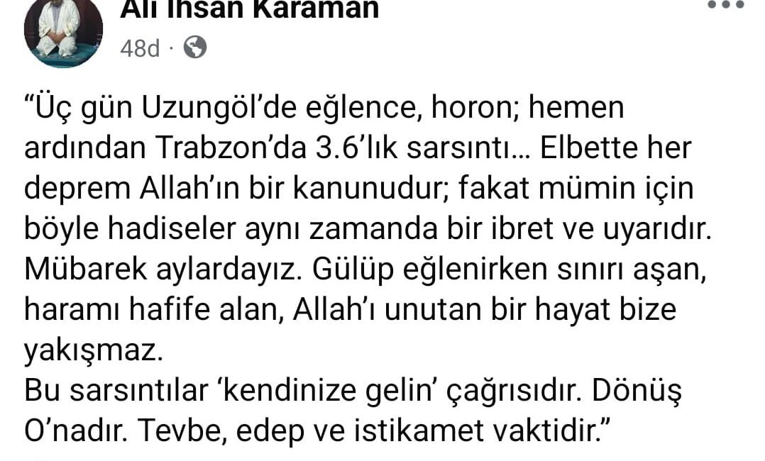 ÖZEL HABER | Gençağa Karafazlı TRABZON – Trabzon’da dün gece