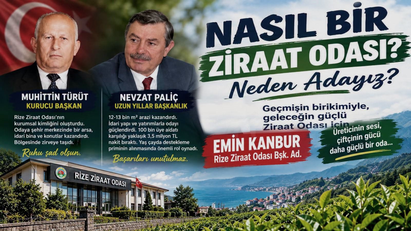 Rize Ziraat Odası Başkanlığı için adaylığını açıklayan Emin Kanbur, “Neden